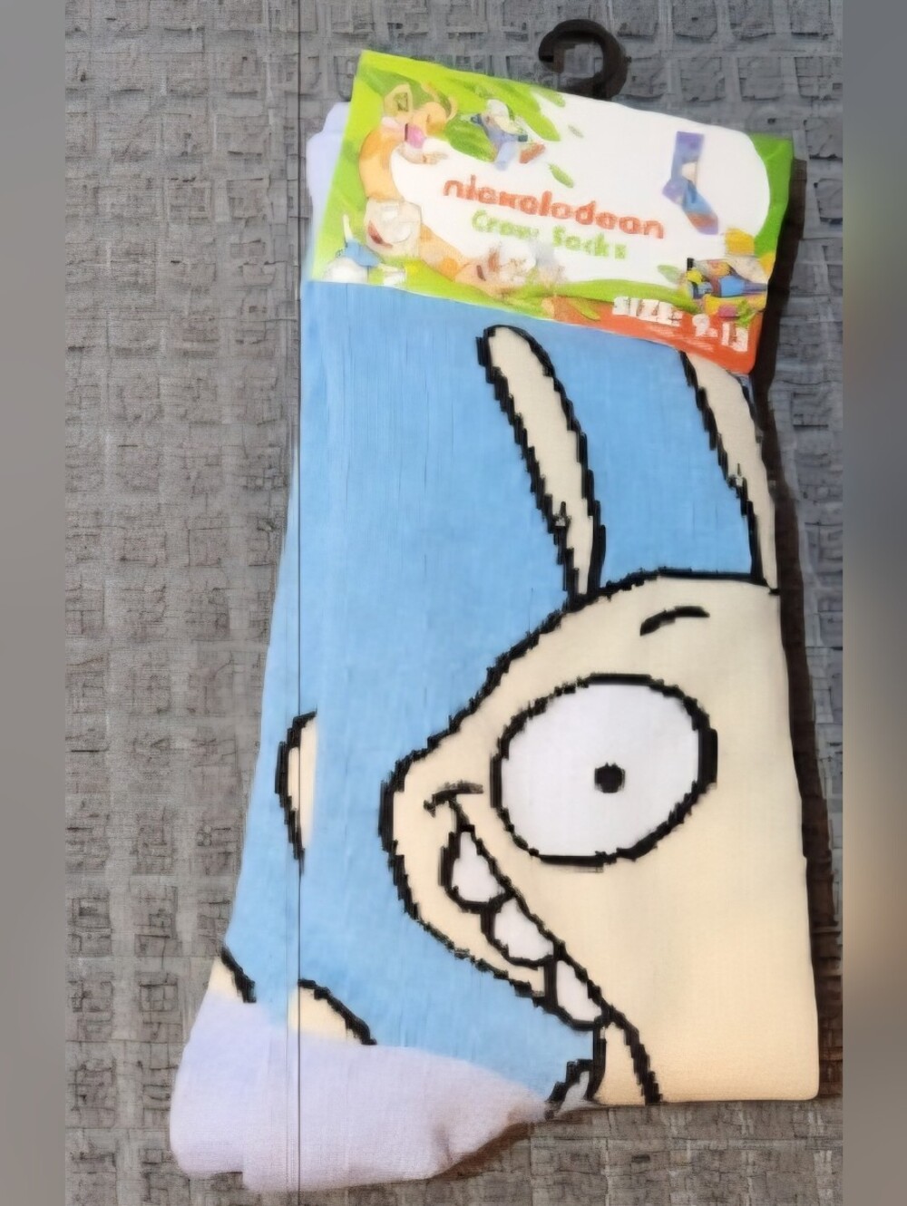 NWT Nickelodeon 1990s Rockos Modern Life Novelty Unisex Crew Socks -